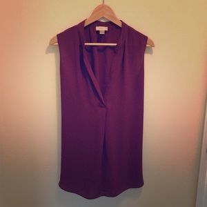 Burgundy sleeveless blouse